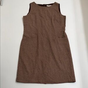 Silk Assets Diane Von Furstenberg 100% Silk Brown Shift Dress Minimalist‎ Size L